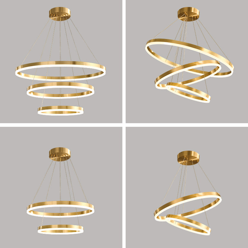 Nuevos accesorios de lámparas de lámpara de araña de oro modernas Luce de colgantes acrílico para sala de estar