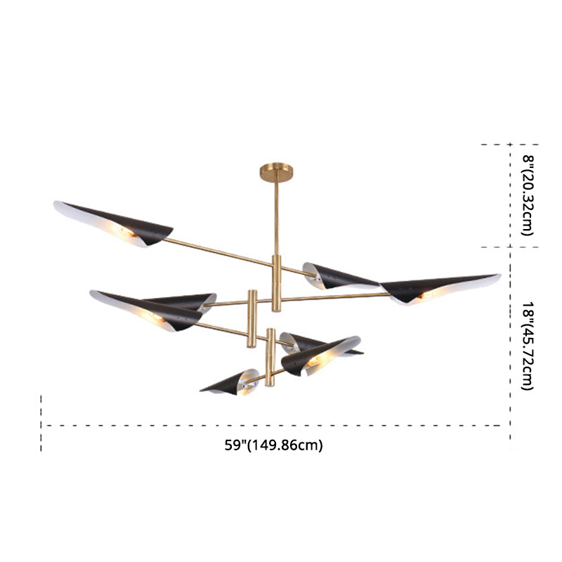 Metal de black metal moderno accesorios de iluminación de sputnik luces colgantes para sala de estar