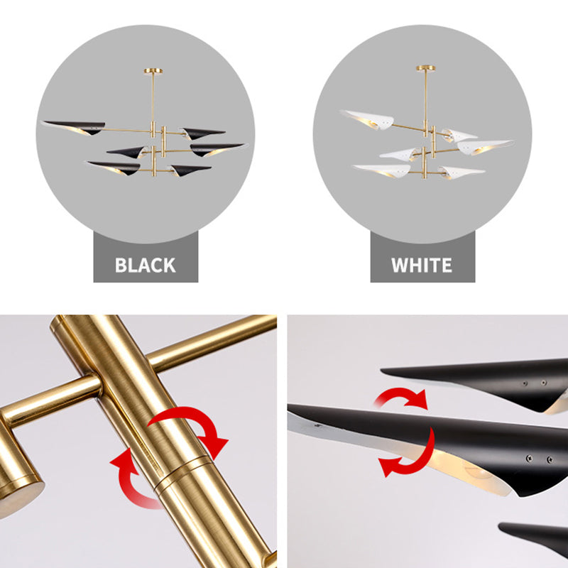 Metal de black metal moderno accesorios de iluminación de sputnik luces colgantes para sala de estar