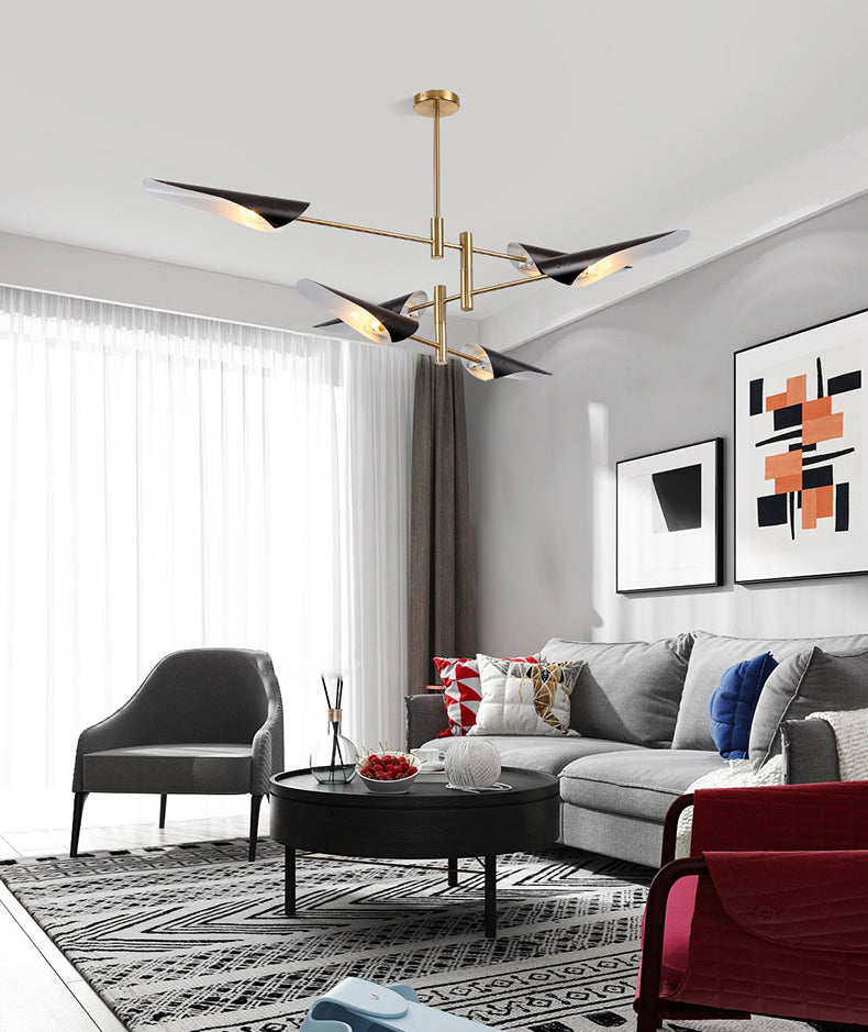 Metal de black metal moderno accesorios de iluminación de sputnik luces colgantes para sala de estar