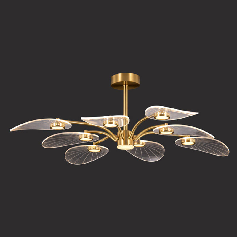 Luz de montaje semi rascuble de hoja acrílico acrílico simplicidad al ras del techo lámparas para dormitorio