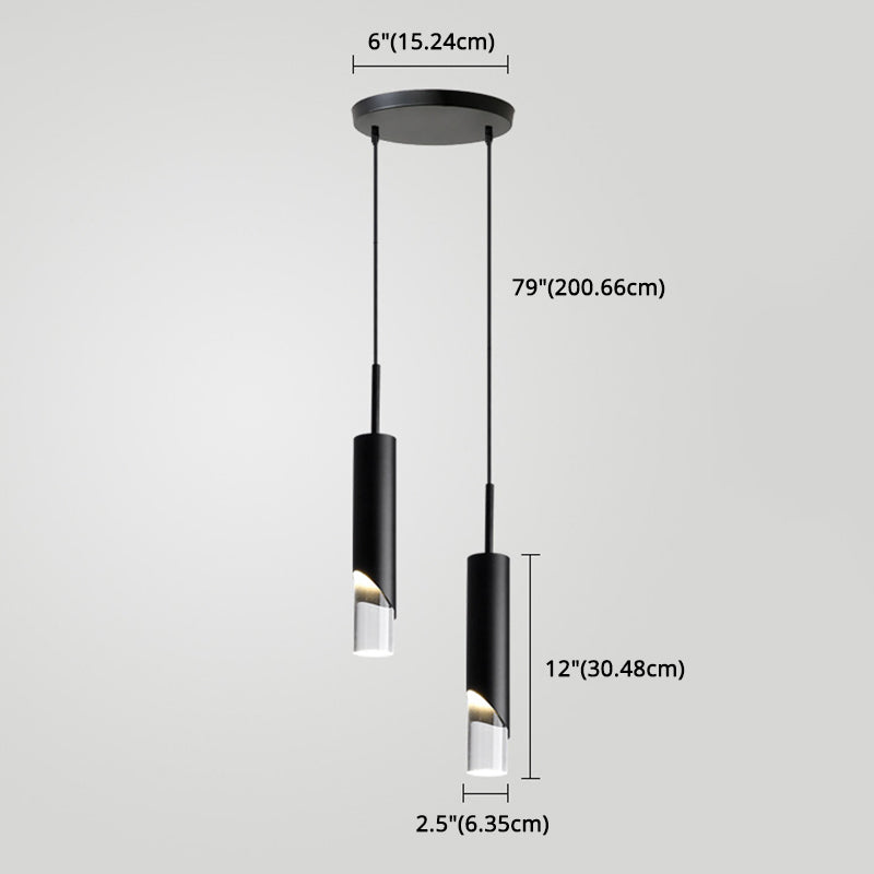 Luce a soffitto cilindro Luce minimalista a LED acrilico a pendente sospeso per camera da letto