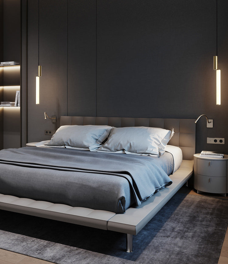 Cylindrical Hanging Ceiling Light Modern Acrylic LED Bedroom Suspended Lighting Fixture