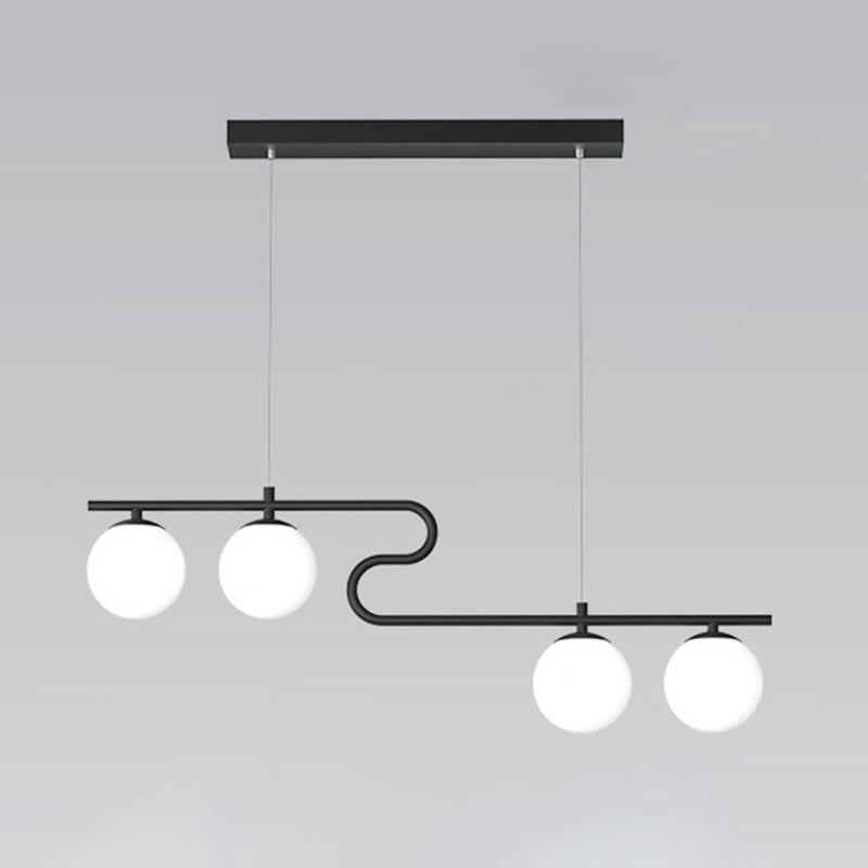Spherical Island Lighting Fixture Nordic Style Glass Island Pendant Light for Dinning Room