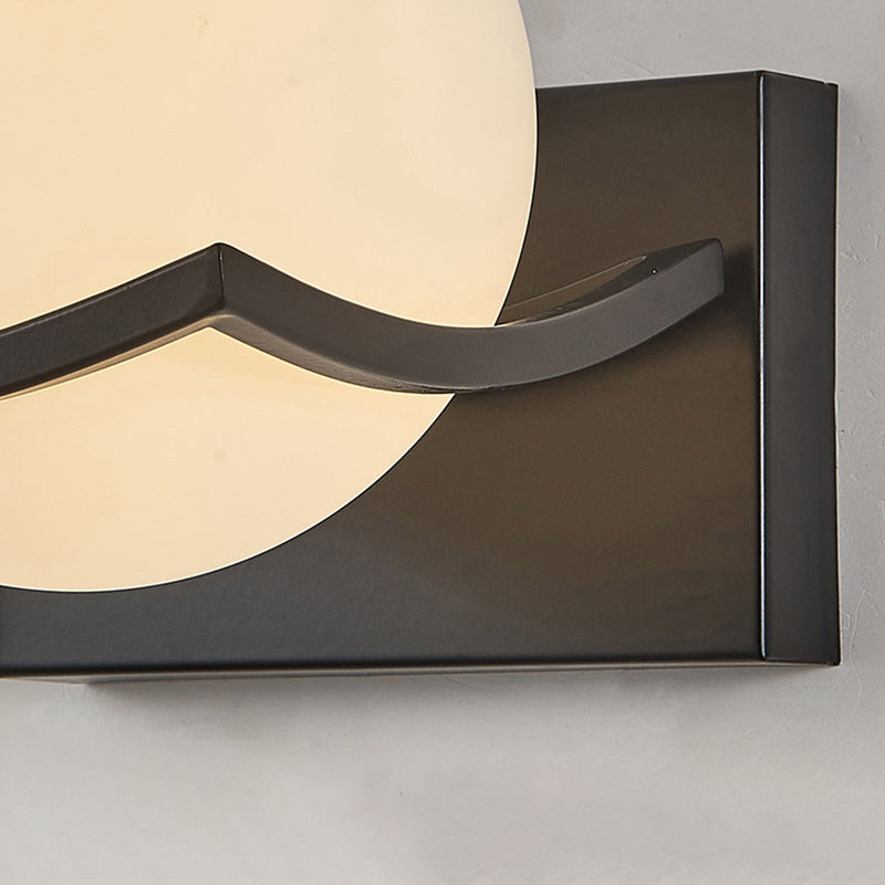 Black Globe Wall Lamp in Modern Creative Style Wrought Iron Wall Light with Glass Shade