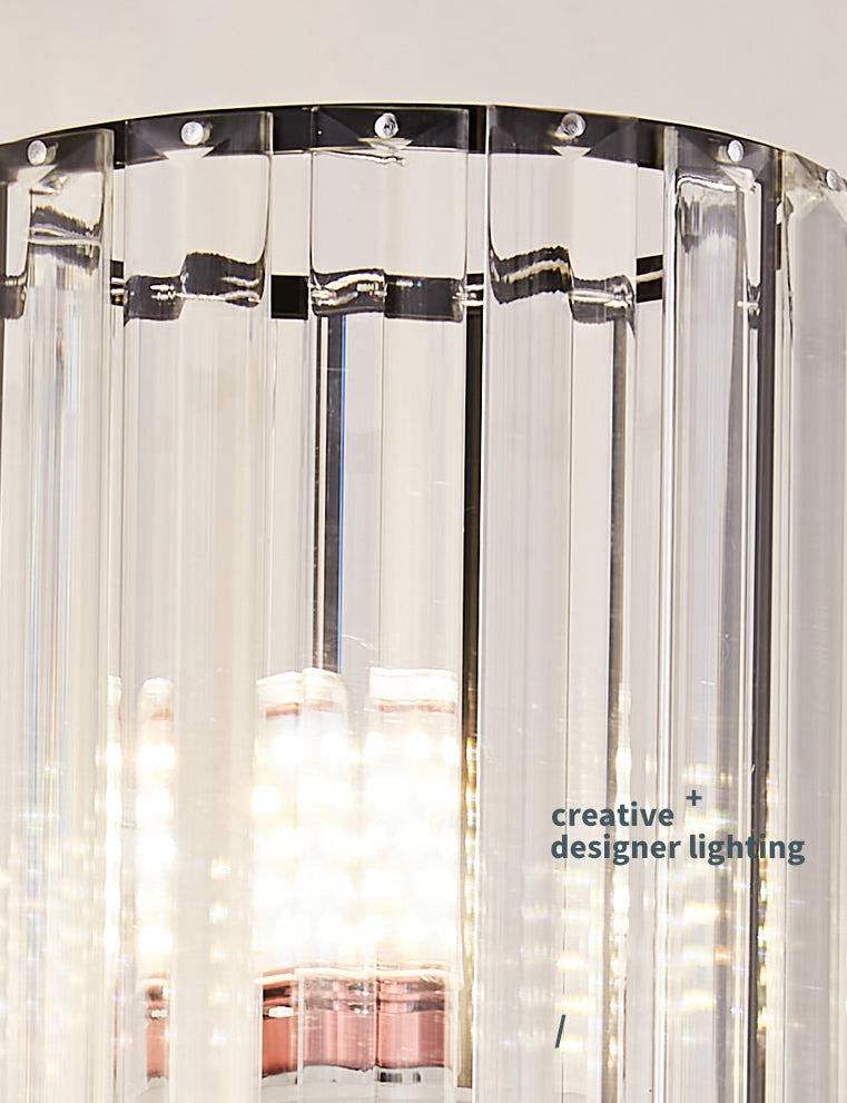Modern Artistic LED Wall Lamp Copper Geometric Wall Sconce with Crystal Shade