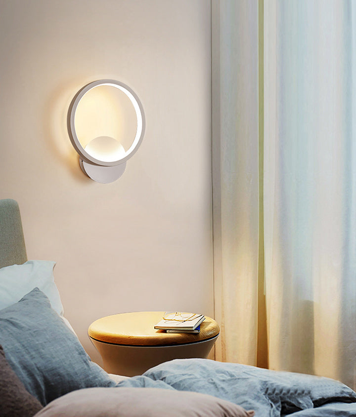 Weiße geometrische LED -Wandlampe in der modernen Einfachheit schmiedeeisere Wandleuchten mit Acrylschatten