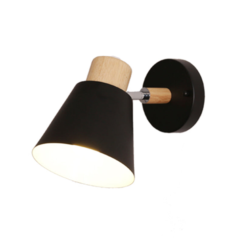 Cone-Shaped Wall Mount Lighting Nordic Style Metal Sconce Light Fixture for Bedroom