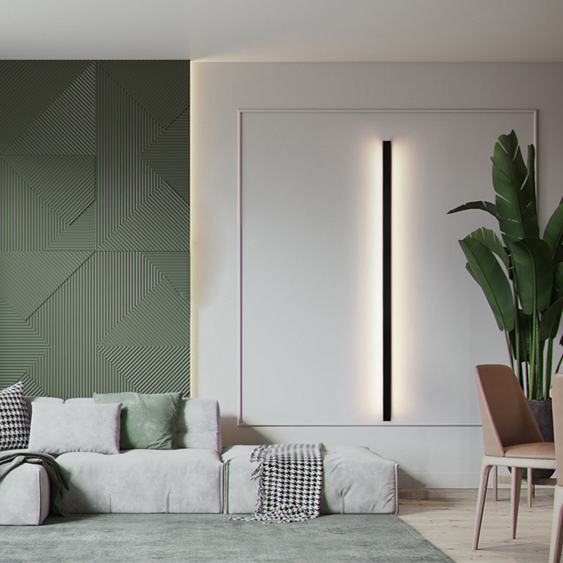 Metal Linear Wall Sconce Lighting Minimalist-Style LED Sconce Light Fixture in Black