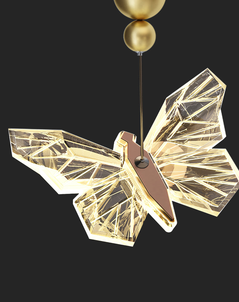 Gold Acrylic Down Lighting Pendant Contemporary 1-Light Ceiling Light for Bedroom