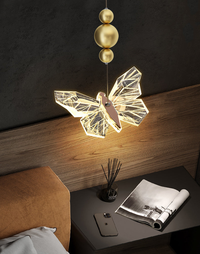 Gold Acrylic Down Lighting Pendant Contemporary 1-Light Ceiling Light for Bedroom