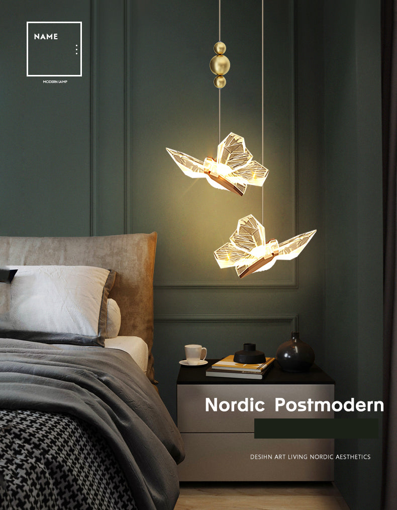 Gold Acrylic Down Lighting Pendant Contemporary 1-Light Ceiling Light for Bedroom