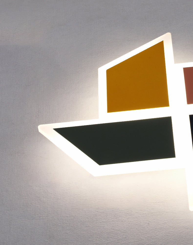 Windmill Metal Ceiling Light Fixture Nordic Style LED Multi-Color Ceiling Mounted Light