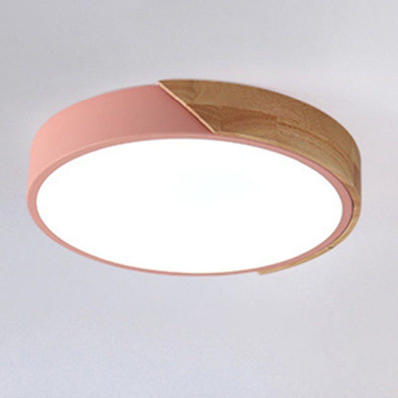 Round Flush Mount Light 1 Light Acrylic Modern Macaron Flush Mount Spotlight for Bedroom