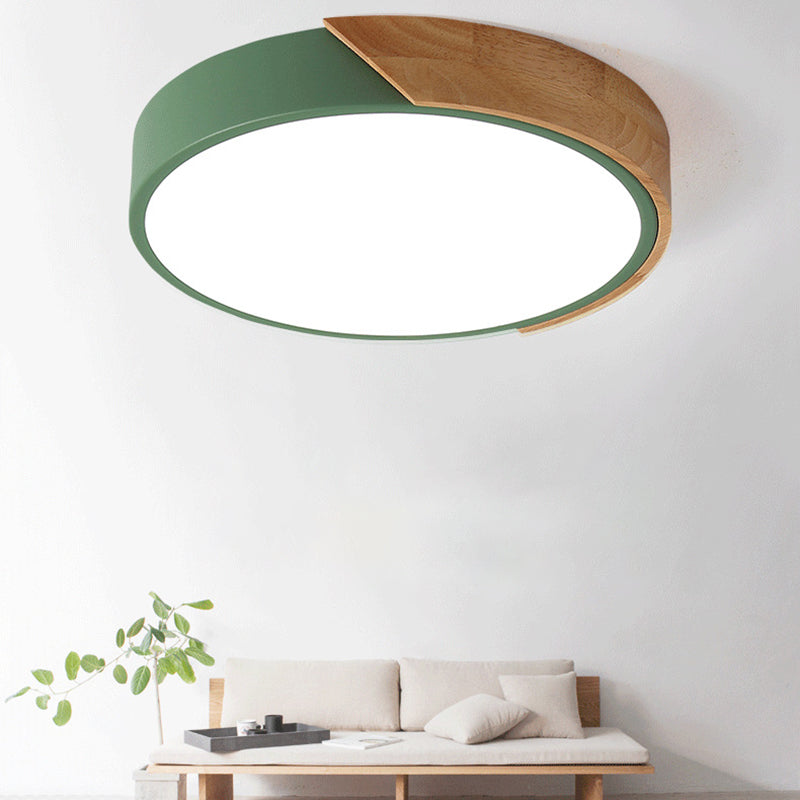 Round Flush Mount Light 1 Light Acrylic Modern Macaron Flush Mount Spotlight for Bedroom