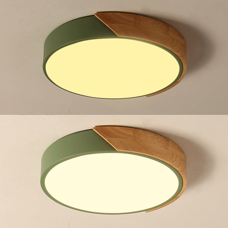 Round Flush Mount Light 1 Light Acrylic Modern Macaron Flush Mount Spotlight for Bedroom
