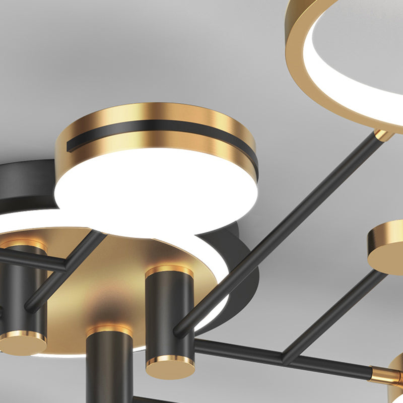 New Modern Metal Flush Light Sputnik Semi Flush Ceiling Light Fixtures for Living Room