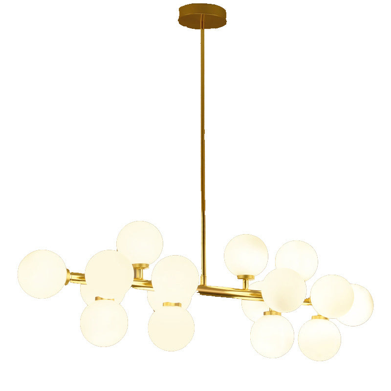 Molécula Dinning Room Illumining Defecture Glass Nordic Island Chandelier Light in White