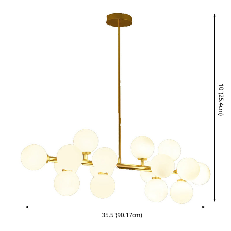 Molécula Dinning Room Illumining Defecture Glass Nordic Island Chandelier Light in White