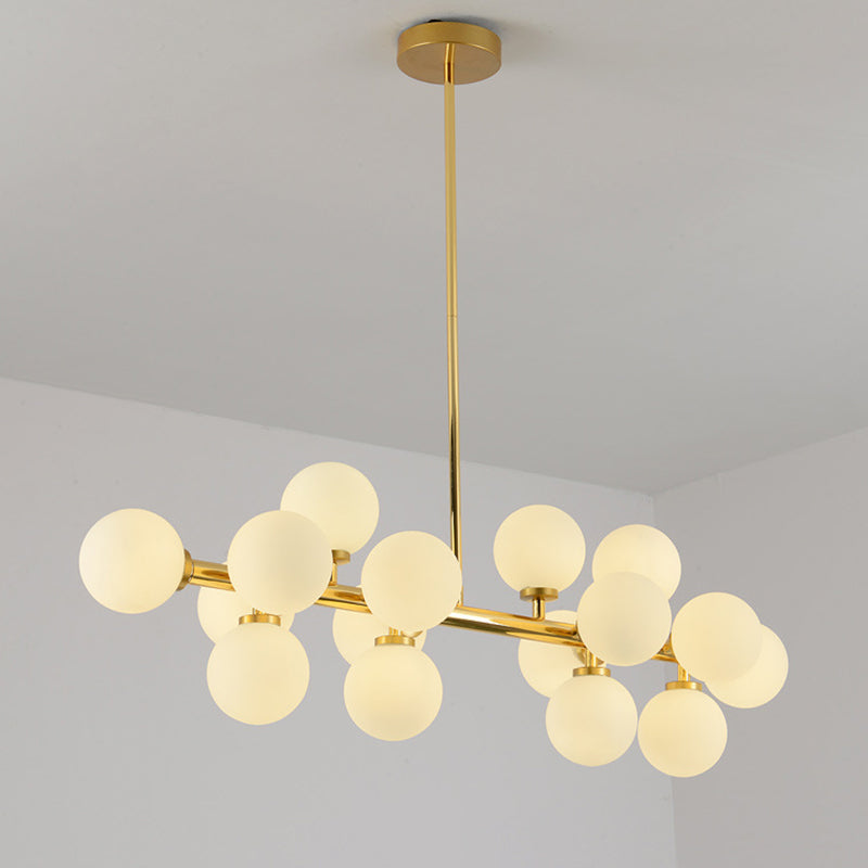 Molécula Dinning Room Illumining Defecture Glass Nordic Island Chandelier Light in White