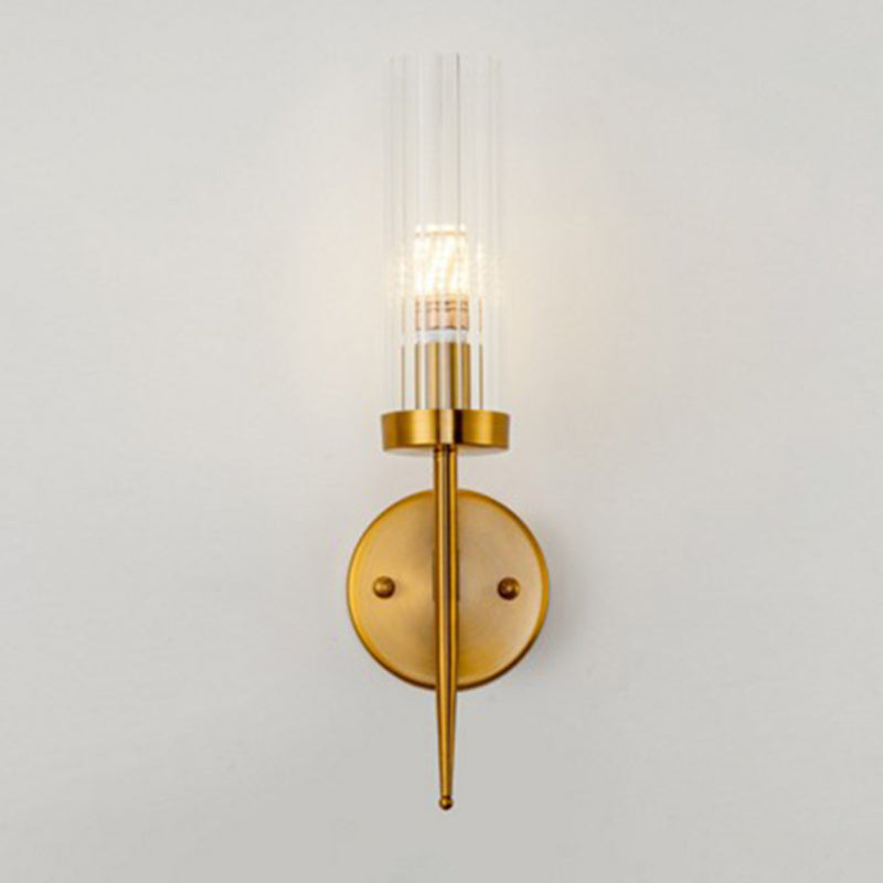 Pronzo della parete di vetro puro in stile moderno in stile creativo lampada da parete in ferro battuto per soggiorno