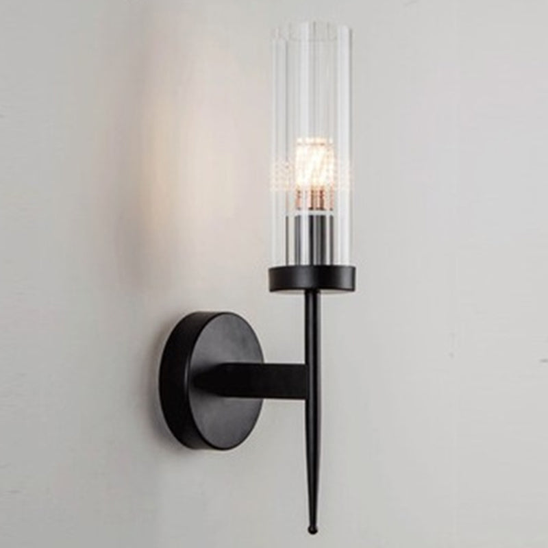 Pronzo della parete di vetro puro in stile moderno in stile creativo lampada da parete in ferro battuto per soggiorno