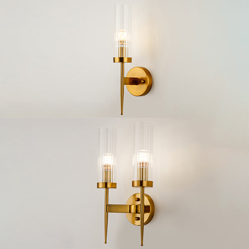 Pure Glass Wall Sconce in Modern Creative Style Wrought Iron Wall Lamp for Living Room