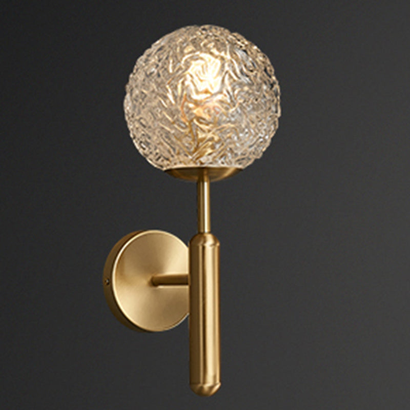 Lámpara de pared colgante de globos de bronce en un estilo de pared de cobre moderno estilo creativo con sombra de vidrio