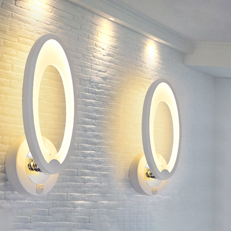 Amplia de la pared LED blanca acrílica en la lámpara de pared geométrica de hierro forjado de estilo conciso moderno para espacios interiores