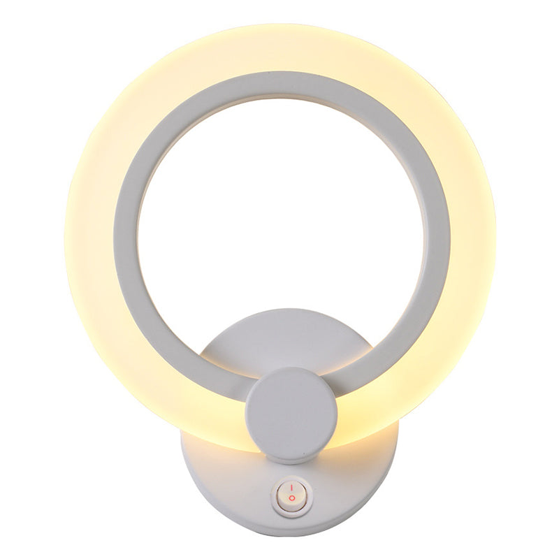 Amplia de la pared LED blanca acrílica en la lámpara de pared geométrica de hierro forjado de estilo conciso moderno para espacios interiores