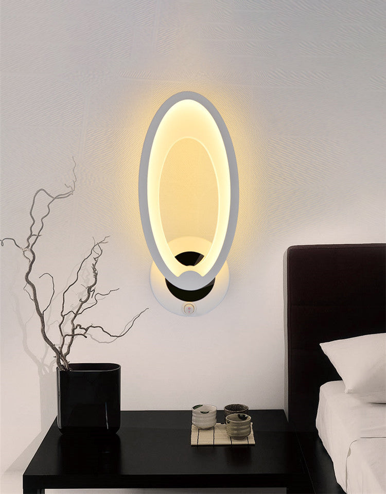 Amplia de la pared LED blanca acrílica en la lámpara de pared geométrica de hierro forjado de estilo conciso moderno para espacios interiores