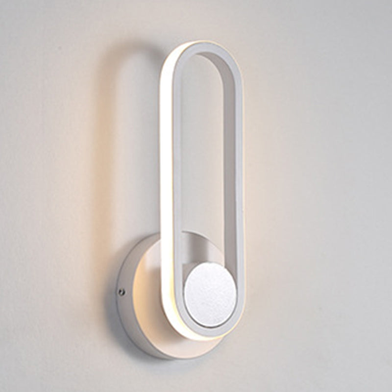 Modern Creative LED Rotatable Wall Lamp Wrought Iron Oblong Wall Sconce with Silicone Shade