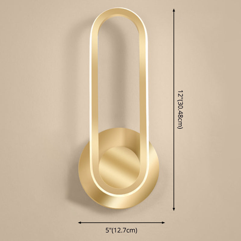 Modern Creative LED Rotatable Wall Lamp Wrought Iron Oblong Wall Sconce with Silicone Shade