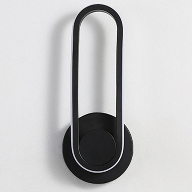 Modern Creative LED Rotatable Wall Lamp Wrought Iron Oblong Wall Sconce with Silicone Shade