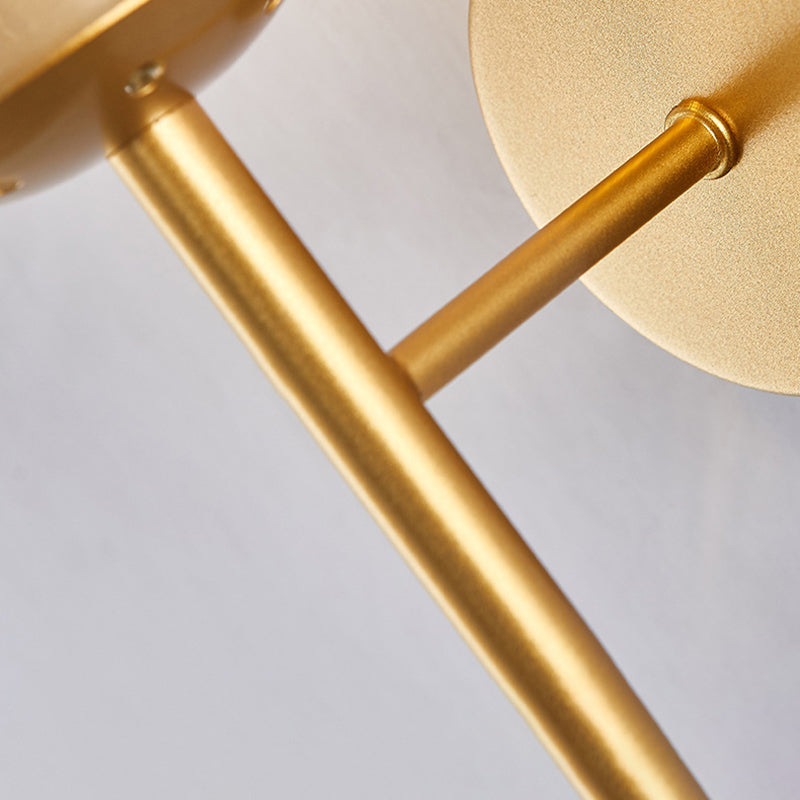 Glass Globe Wall Sconce in Modern Simplicity Wrought Iron Wall Lamp for Interior Spaces