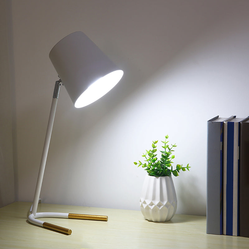 Table en métal en forme de seau Macaron 1 lampe de chevet de bulbe avec base en U