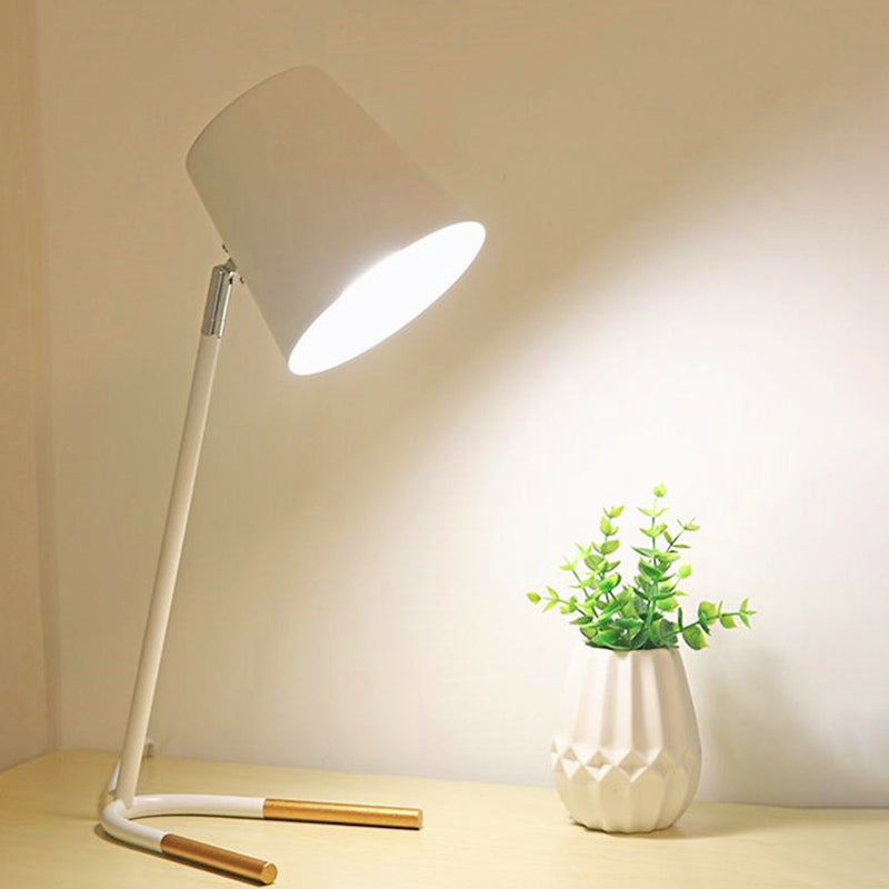 Table en métal en forme de seau Macaron 1 lampe de chevet de bulbe avec base en U