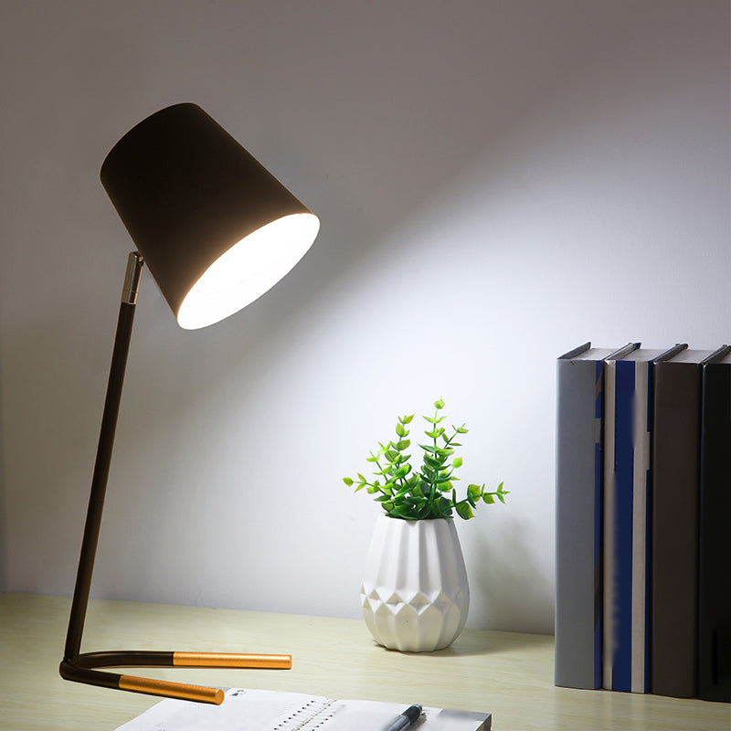 Table en métal en forme de seau Macaron 1 lampe de chevet de bulbe avec base en U