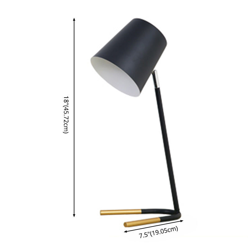 Table en métal en forme de seau Macaron 1 lampe de chevet de bulbe avec base en U