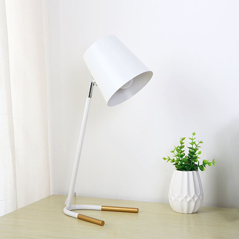Table en métal en forme de seau Macaron 1 lampe de chevet de bulbe avec base en U