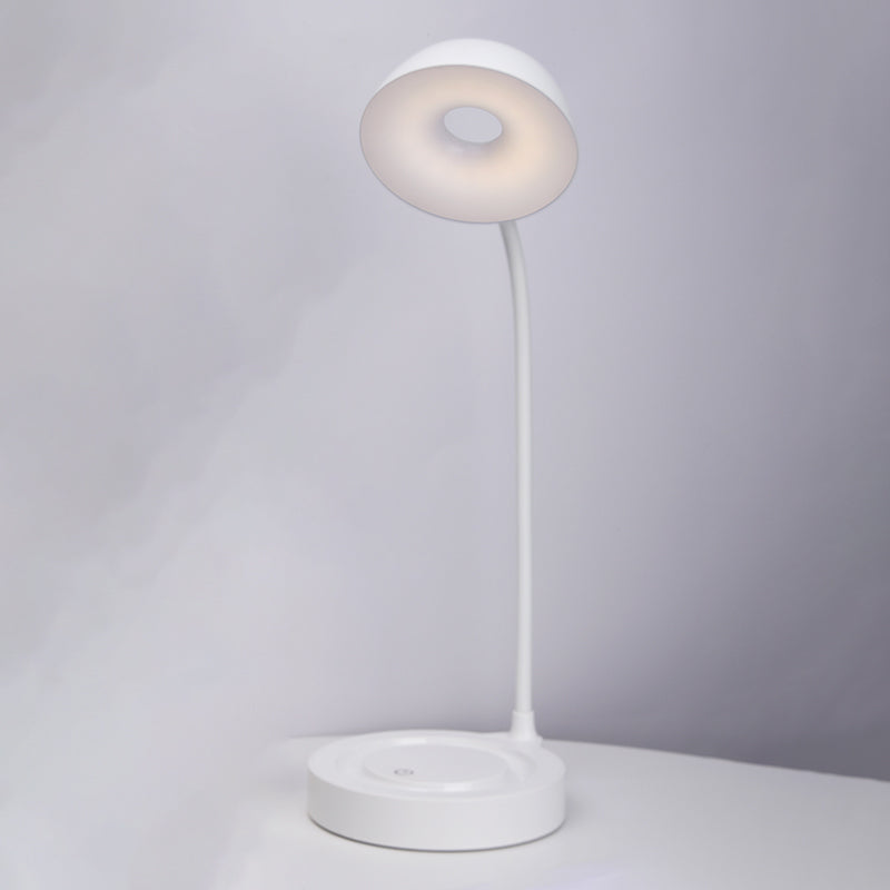 Macaron LED Table Lamp Flexible Gooseneck Nightstand Light with Plastic Shade
