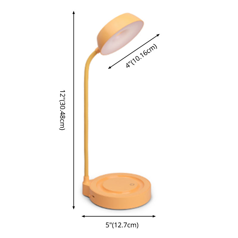 Macaron LED Table Lamp Flexible Gooseneck Nightstand Light with Plastic Shade