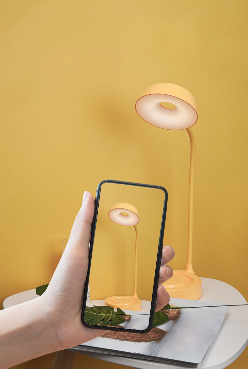 Macaron LED Table Lamp Flexible Gooseneck Nightstand Light with Plastic Shade