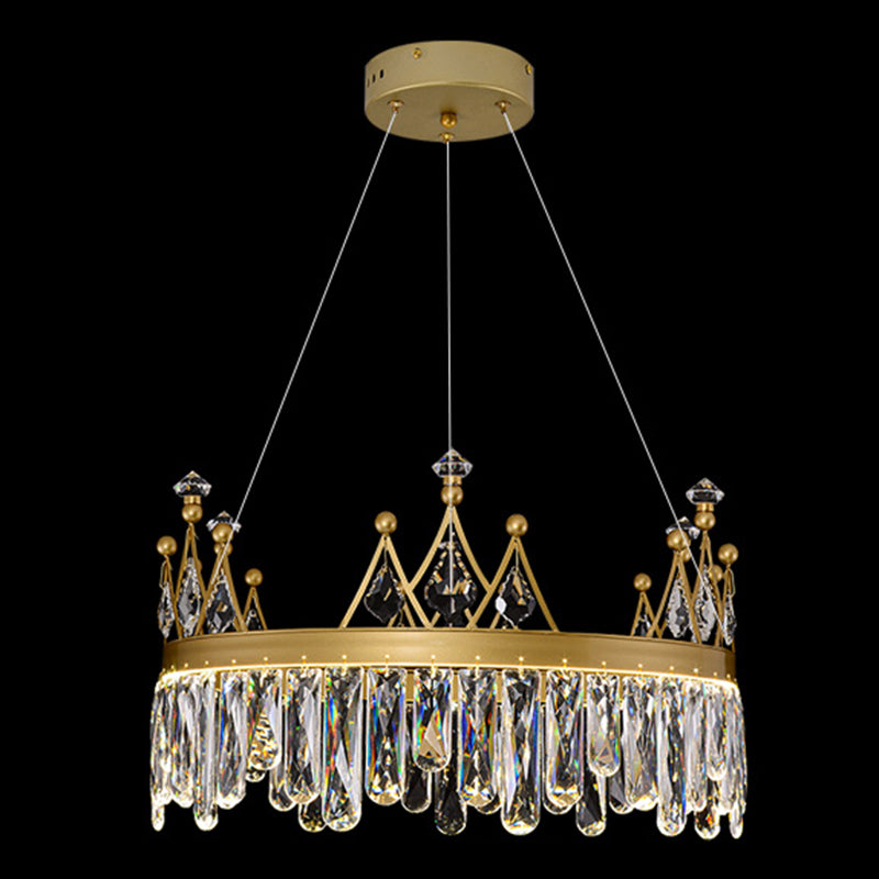 New Modern Gold Tiered Chandelier Light Fixtures Crystal LED Hanging Lamp for Living Room