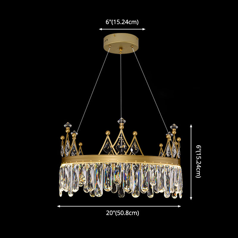 New Modern Gold Tiered Chandelier Light Fixtures Crystal LED Hanging Lamp for Living Room
