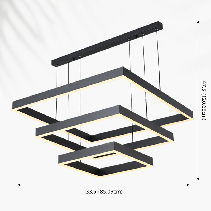 New Modern Metal LED Hanging Lamp Kit Three-tier Pendant Lighting Fixtures for Living Room