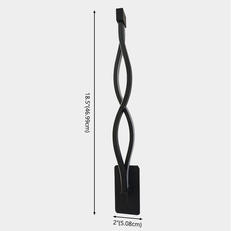 Amplia de pared lineal de LED negro en la lámpara de pared de hierro forjado de estilo conciso moderno con sombra de silicona