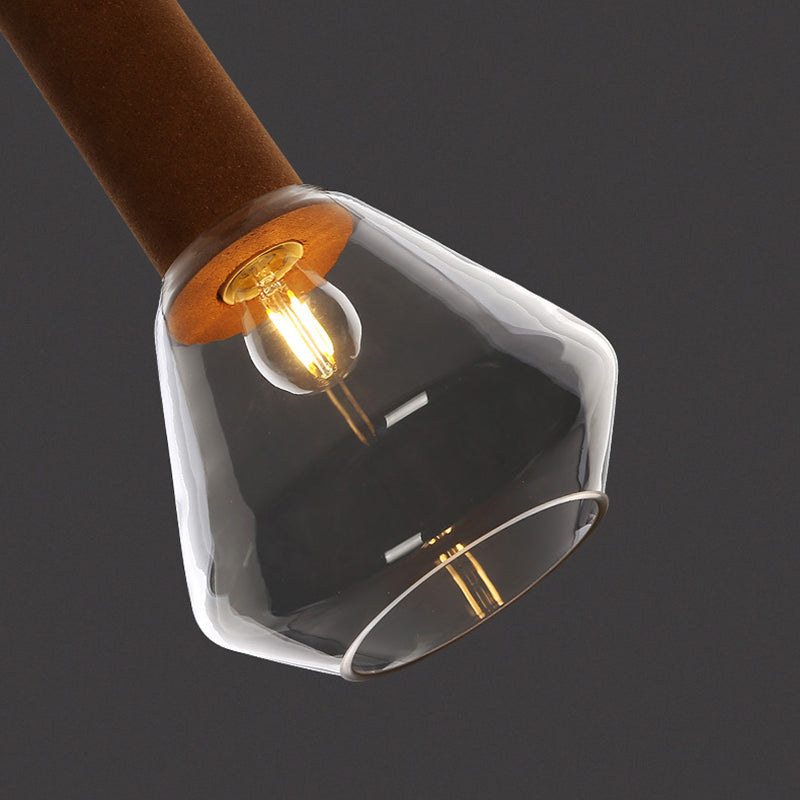 Verre Postmodern Pendant Light 1-Light Copper suspendu plafonnier pour chambre à coucher