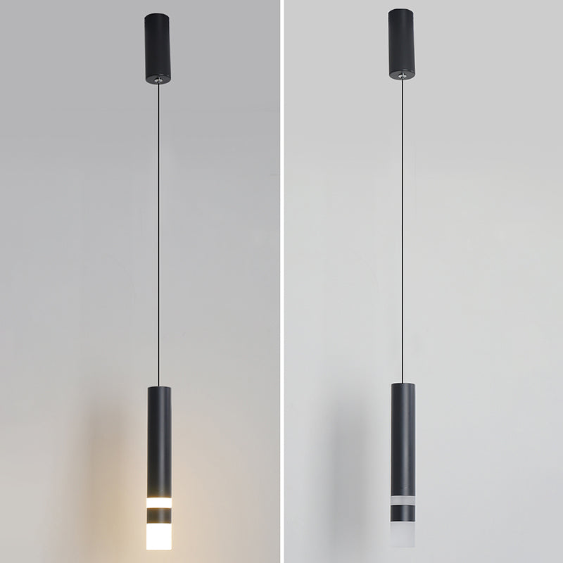 Eigentijdse LED 1-licht plafond hanger licht acryl lineaire hangende lamp voor woonkamer