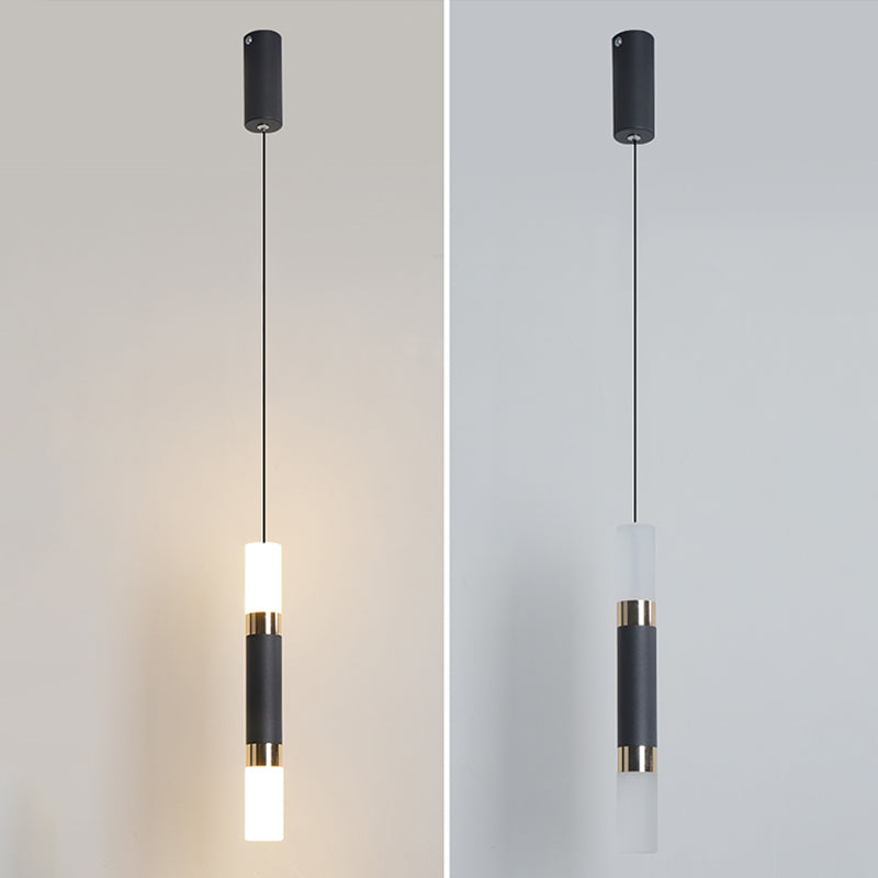 Eigentijdse LED 1-licht plafond hanger licht acryl lineaire hangende lamp voor woonkamer